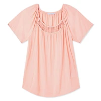 Penmans Women's Crochet Trim Peasant Top
