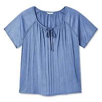 Penmans Plus Women's Crochet Ball Peasant Top