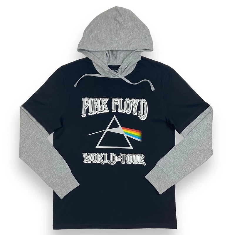 Pink Floyd Men's popover jersey hoodieis a loose fit longsleeve casual clothing, has a grey hoodie and