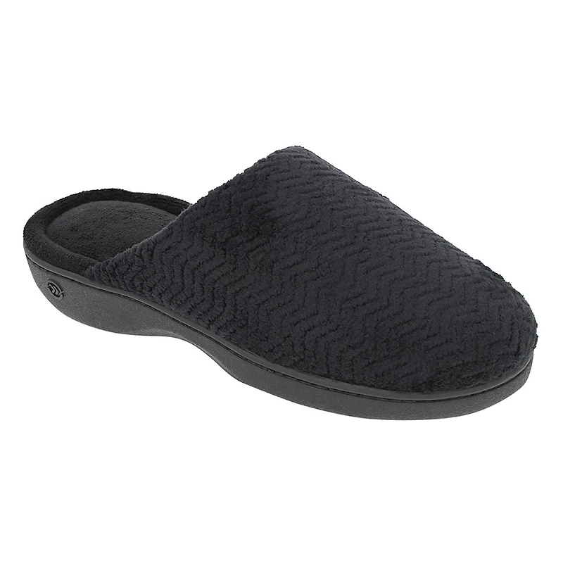 Pantoufles à enfiler Nora en microéponge motif chevron pour femmes ISOspa by isotoner®