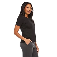T-shirt en tricot interlock à encolure ras du cou Iyla pour femmes Tailles P-TTG