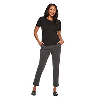 T-shirt en tricot interlock à encolure ras du cou Iyla pour femmes Tailles P-TTG