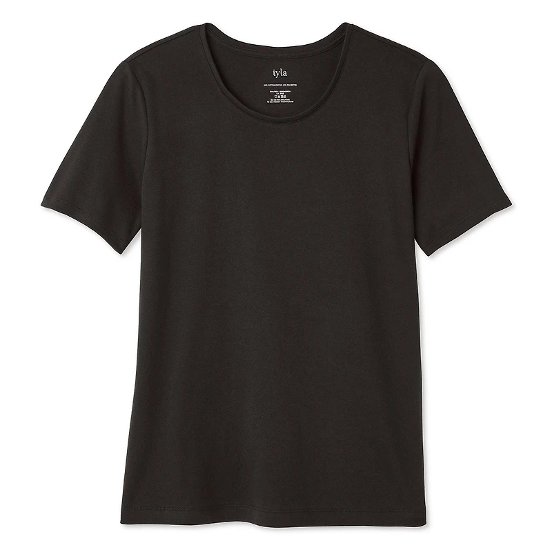 T-shirt en tricot interlock à encolure ras du cou Iyla pour femmes Tailles P-TTG