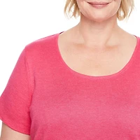 Iyla Women's Plus Interlock Crew Neckline Tee, Sizes 1X-4X