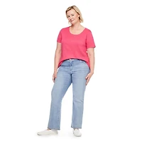 Iyla Women's Plus Interlock Crew Neckline Tee, Sizes 1X-4X