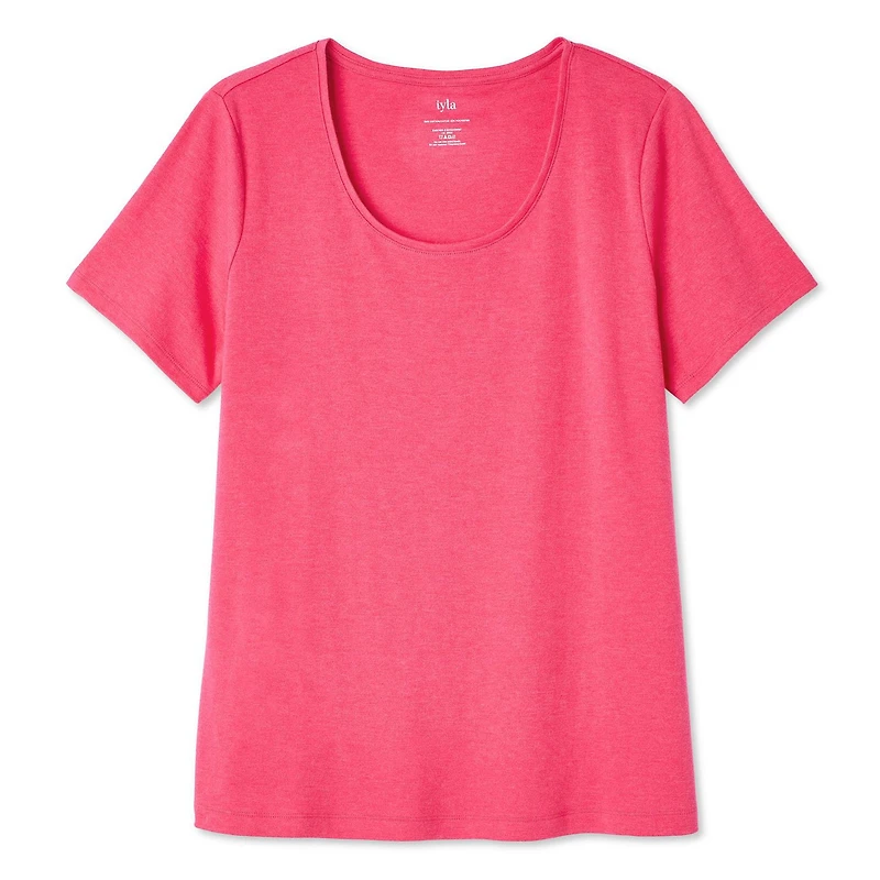 Iyla Women's Plus Interlock Crew Neckline Tee, Sizes 1X-4X