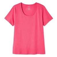 Iyla Women's Plus Interlock Crew Neckline Tee, Sizes 1X-4X