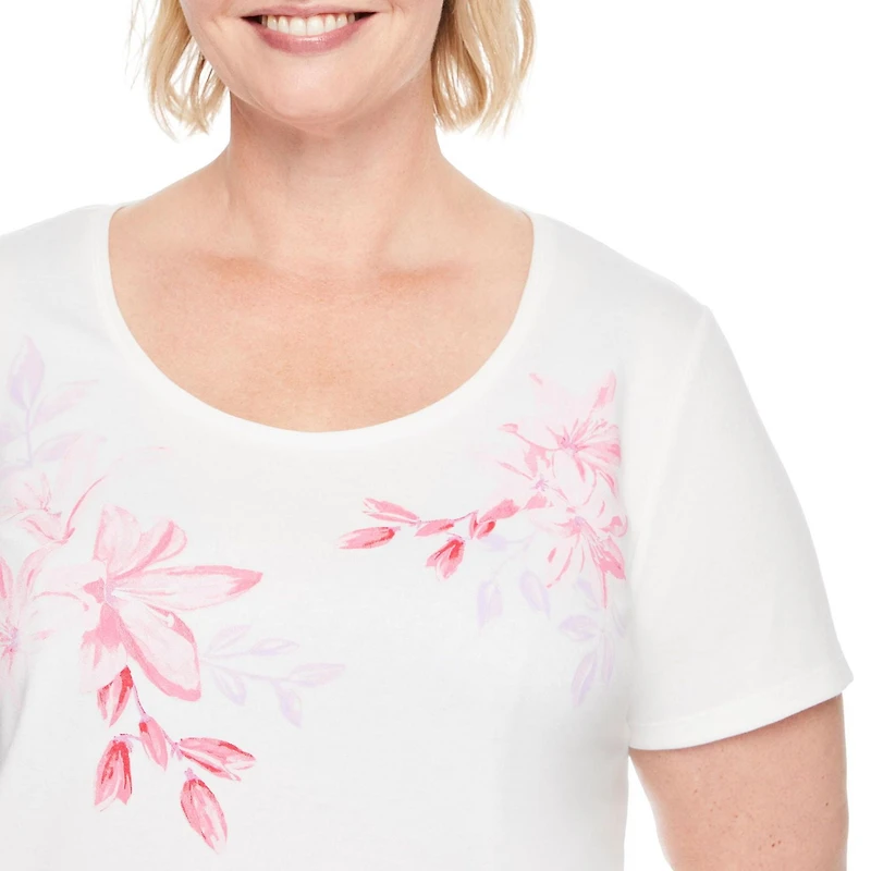 T-shirt à encolure ras du cou en tricot interlock Iyla plus pour femmes Tailles 1X-4X