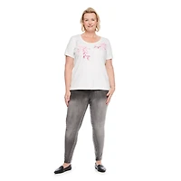 T-shirt à encolure ras du cou en tricot interlock Iyla plus pour femmes Tailles 1X-4X