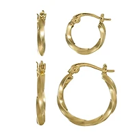 Luxury Designs Créoles Duo Twist Click plaquées or – 15 mm et 20 mm