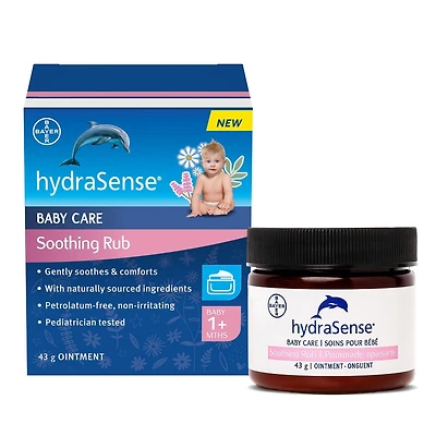 hydraSense Baby Care Soothing Rub – Gently Soothes & Comforts, Petrolatum-free, Non-irritating, Made with Naturally Sourced Ingredients Eucalyptus, Lavender, and Chamomile, Pediatrician Tested, 43 g