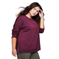 Coton ouaté surdimensionné avec fentes sur les côtés Harper + Zoe Plus pour femmes