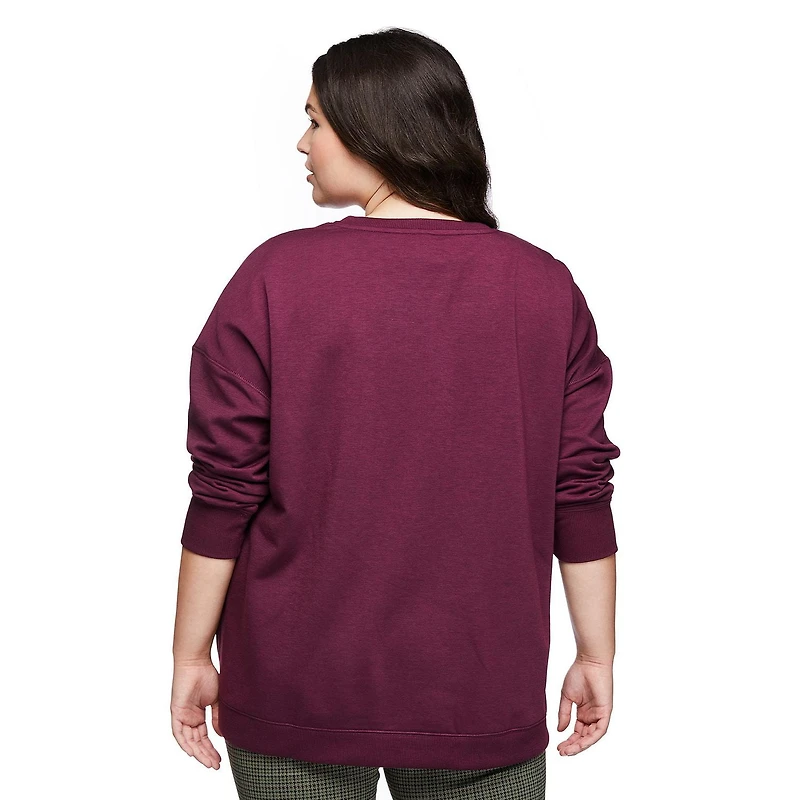 Coton ouaté surdimensionné avec fentes sur les côtés Harper + Zoe Plus pour femmes