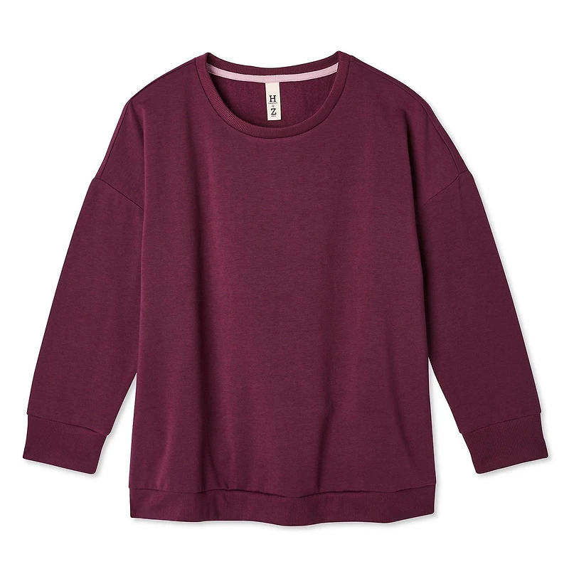 Coton ouaté surdimensionné avec fentes sur les côtés Harper + Zoe Plus pour femmes