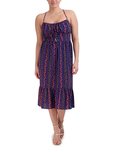 BCBG TIE FRONT MIDI