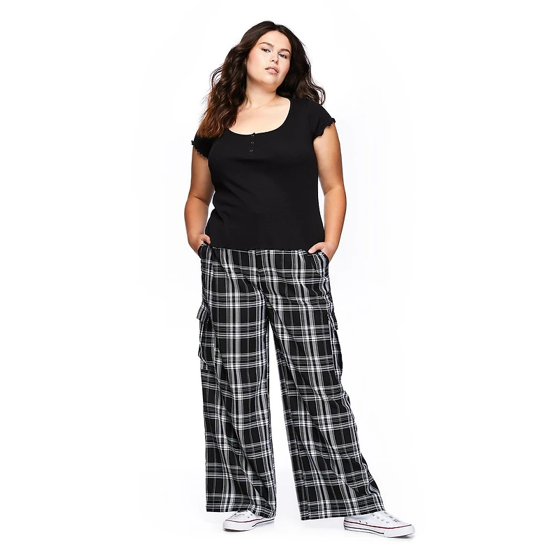 Harper + Zoe Plus Women's Wide Leg Utility Pant