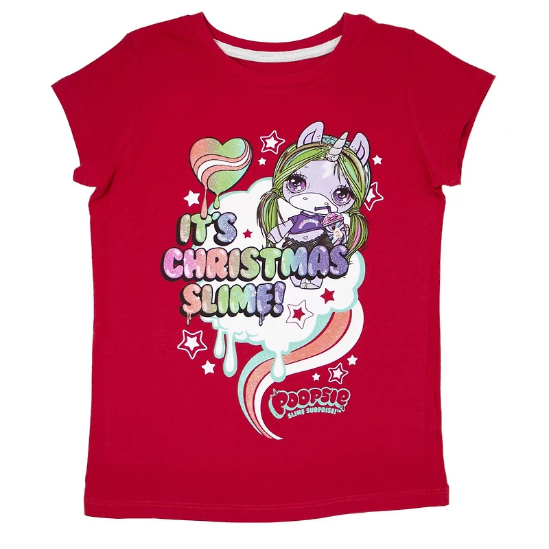 Poopsie T-shirt de Noël à manches courtes pour fille
