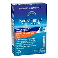 hydraSense Advanced Eye Drops, Single Use Vials, for Dry Eye, Preservative free, 20 single use vials