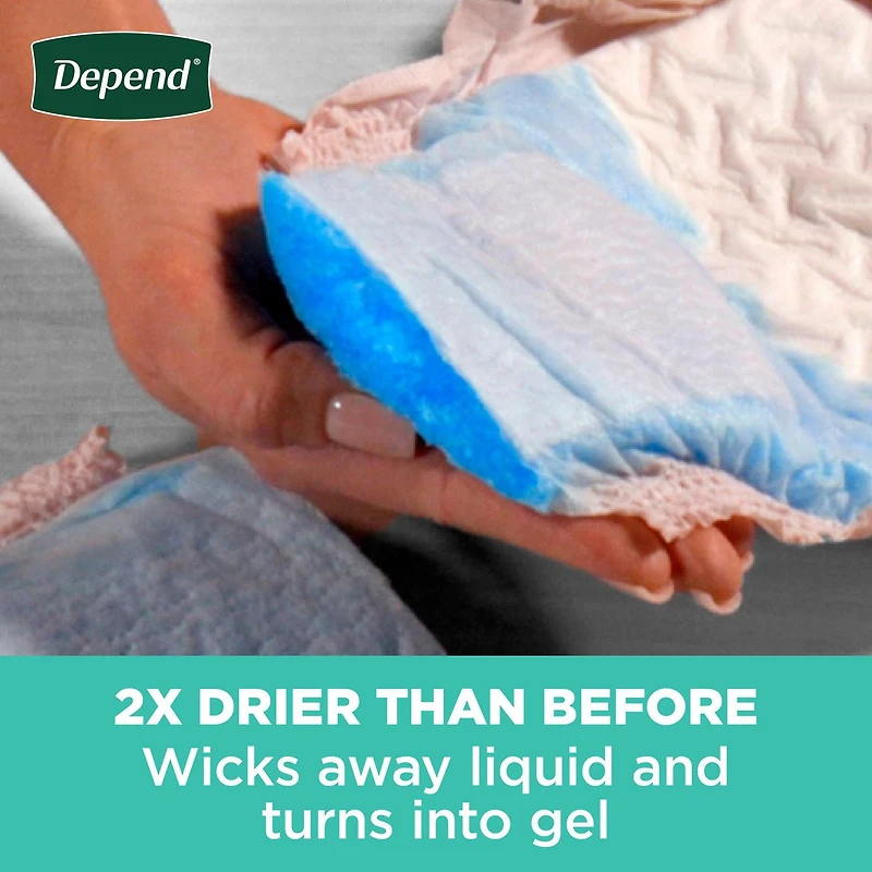 Depend Fresh Protection Adult Incontinence Underwear for Women (Formerly Depend Fit-Flex), Disposable, Maximum, Blush, 36 - 44 Count