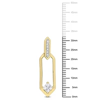 Boucles d'oreilles pendantes géométriques de Miabella avec 1 carat PBT de topaze blanche en argent sterling plaqué jaune