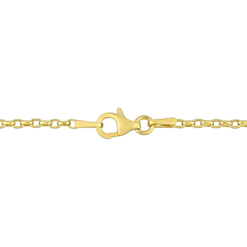 Miabella Cultured Freshwater Pearl and 1/8 Carat T.G.W. White Topaz 18K Yellow Gold Plated Silver Bar Necklace