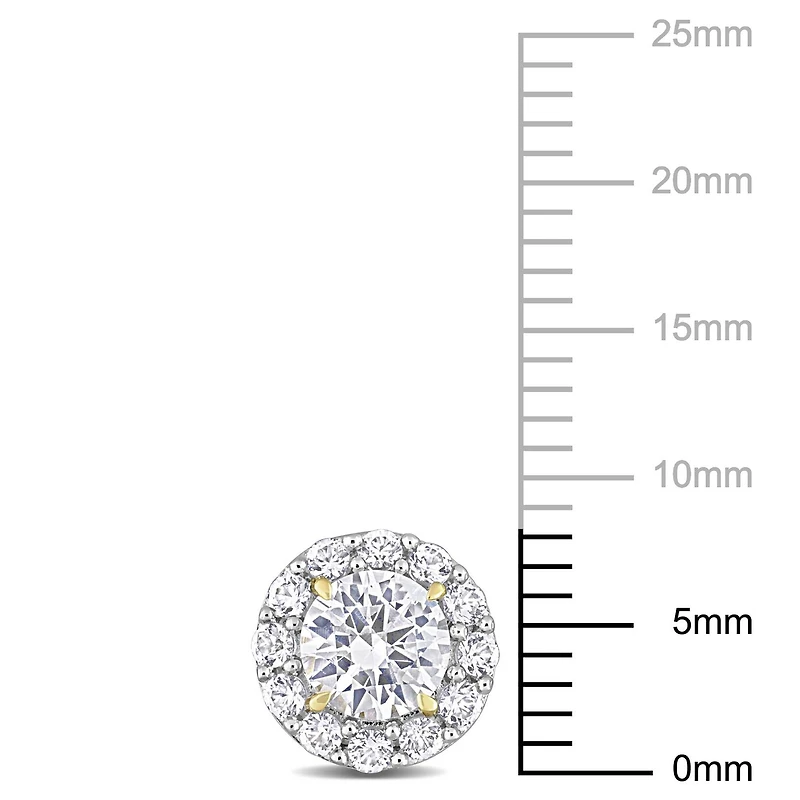 Miabella 1-3/4 Carat T.G.W. Created White Sapphire Yellow Rhodium-Plated Sterling Silver Halo Stud Earrings