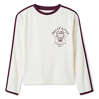 T-shirt à manches longues en tricot côtelé Hello Kitty pour filles