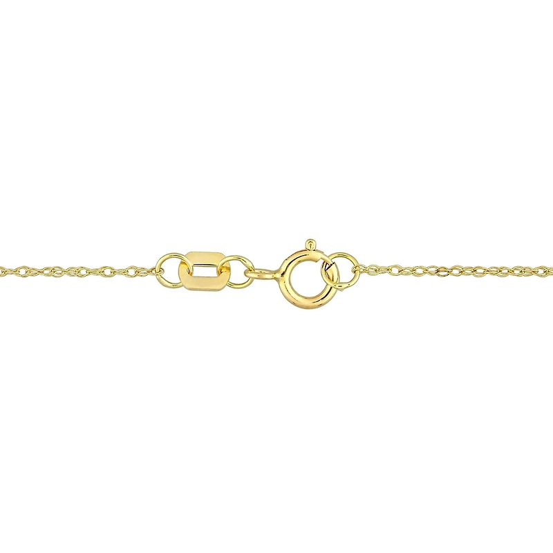 Miabella Cultured Freshwater Pearl and 1/5 Carat T.G.W. Created White Sapphire 10K Yellow Gold Halo Necklace