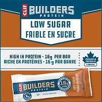 CLIF BUILDERS Barres protéinées faibles en sucre, saveur de chocolat au beurre d’arachide, 16 g de protéines, faible en sucre, sans édulcorants artificiels
