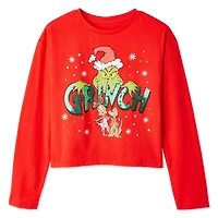 T-shirt à manches longues avec imprimé graphique The Grinch pour filles