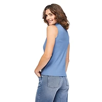 Haut côtelé à col droit Iyla pour femmes Tailles P-TTG