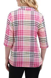 Alia Women's Plaid Blouse