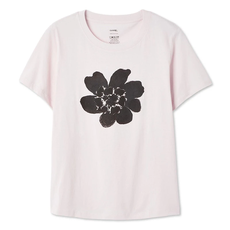 T-shirt à encolure ras du cou George pour femmes Tailles TP–TTG