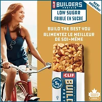 CLIF BUILDERS Low Sugar Protein Bars, Almond Salted Caramel Flavour, 16g of Protein per bar, Low Sugar, No Artificial Sweeteners