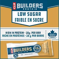 CLIF BUILDERS Low Sugar Protein Bars, Almond Salted Caramel Flavour, 16g of Protein per bar, Low Sugar, No Artificial Sweeteners