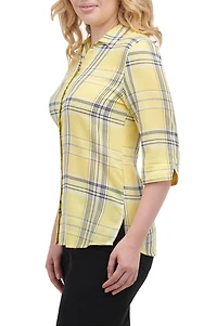 Alia Women's Plaid Blouse