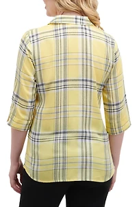 Alia Women's Plaid Blouse