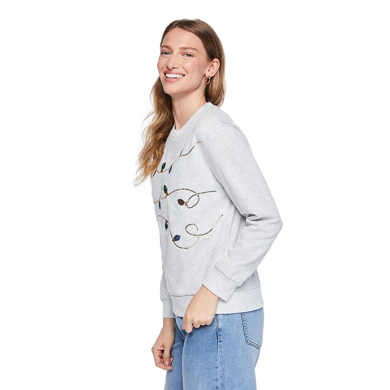 George Women's Light Up Christmas Fleece Popover