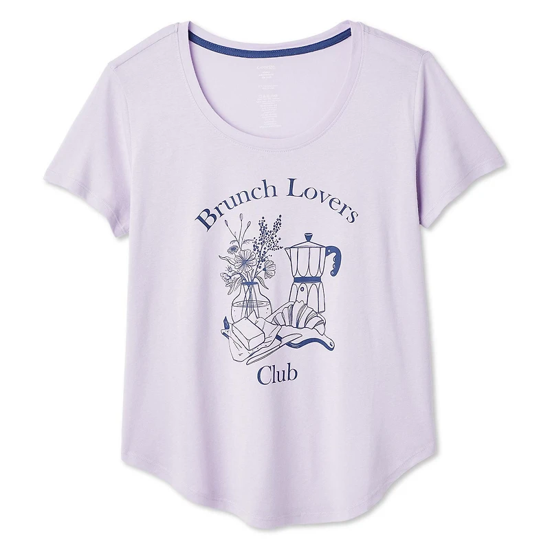 T-shirt de nuit avec encolure dégagée George pour femmes