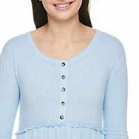 No Boundaries Women's Henley Babydoll Dress