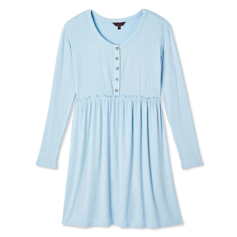 No Boundaries Women's Henley Babydoll Dress