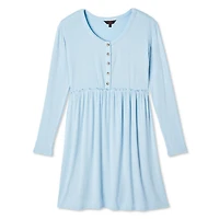 No Boundaries Women's Henley Babydoll Dress