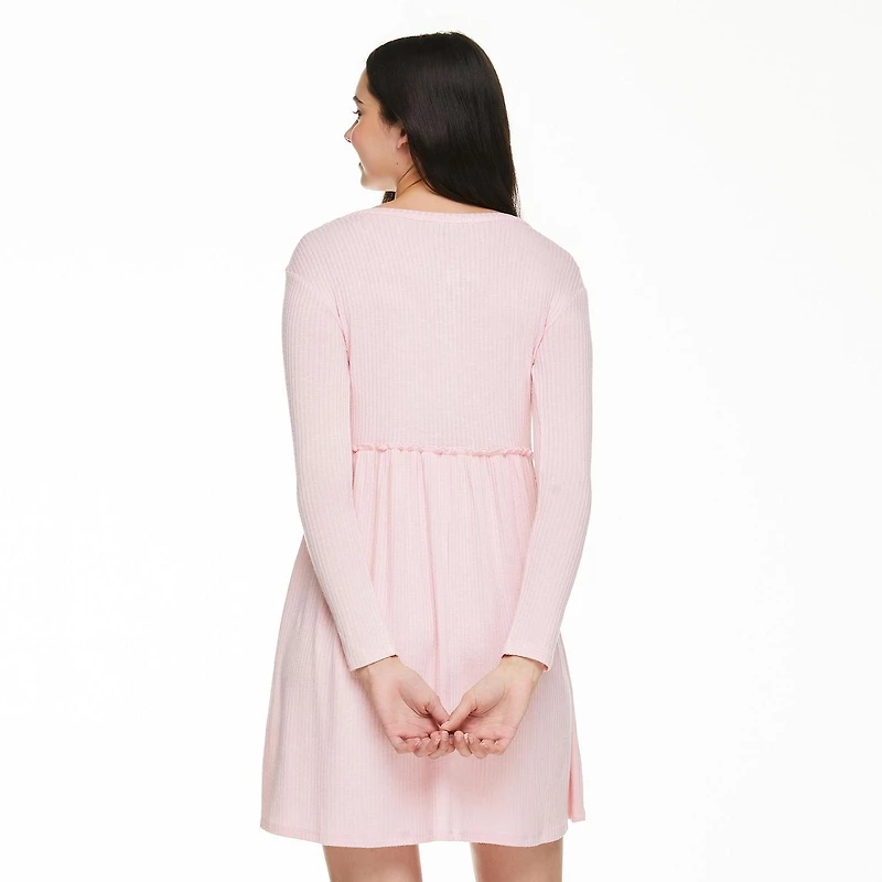 Robe de style nuisette avec encolure henley No Boundaries pour femmes