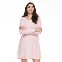 Robe de style nuisette avec encolure henley No Boundaries pour femmes