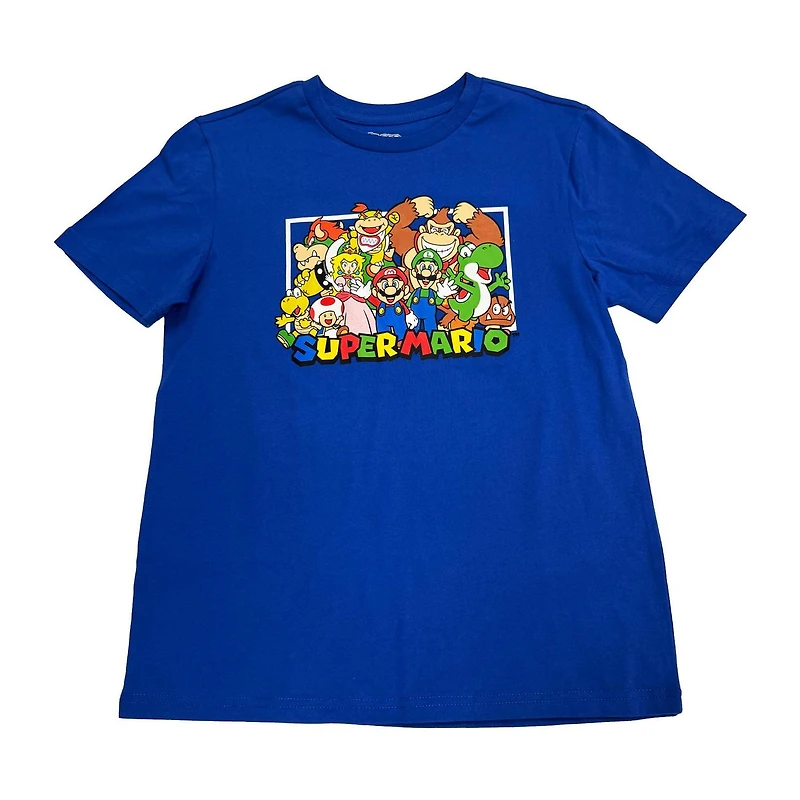 T-shirt à manches courtes du groupe Super Mario Boys Tailles: TP-TG