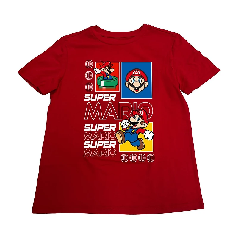 Super Mario Boys T-Shirt Manche Courte Future Mario Tailles: TP-TG