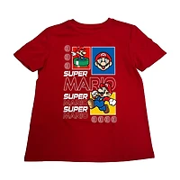Super Mario Boys T-Shirt Manche Courte Future Mario Tailles: TP-TG