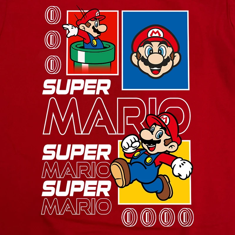 Super Mario Boys T-Shirt Manche Courte Future Mario Tailles: TP-TG