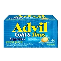 Advil Cold & Sinus Liqui-Gels with Fever Relief and Nasal Decongestant, 40 Count, 40 Count