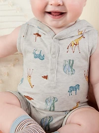 Carter's Child of Mine Baby Boy Safari Hooded Romper, Newborn-24 Months